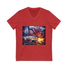 Load image into Gallery viewer, Unisex Jersey Short Sleeve V-Neck Tee