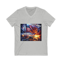 Load image into Gallery viewer, Unisex Jersey Short Sleeve V-Neck Tee