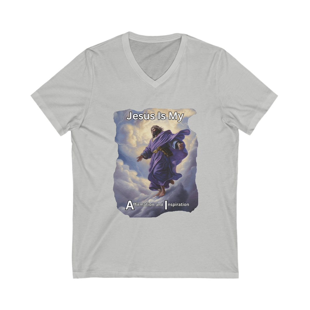 Unisex Jersey Short Sleeve V-Neck Tee
