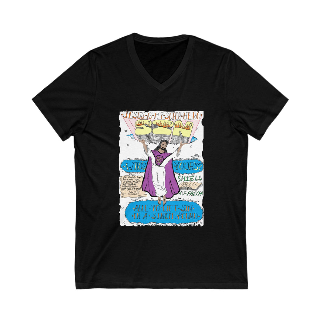 Unisex Jersey Short Sleeve V-Neck Tee