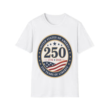 Load image into Gallery viewer, 250 Years of Liberty T-Shirt – USA 1776–2026 Anniversary Tee
