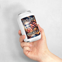 Load image into Gallery viewer, Patriotic Can Cooler Sleeve, Grit America Design - Perfect for BBQs, Picnics, Holidays, Gifts for Veterans, Camping, 4th of July
