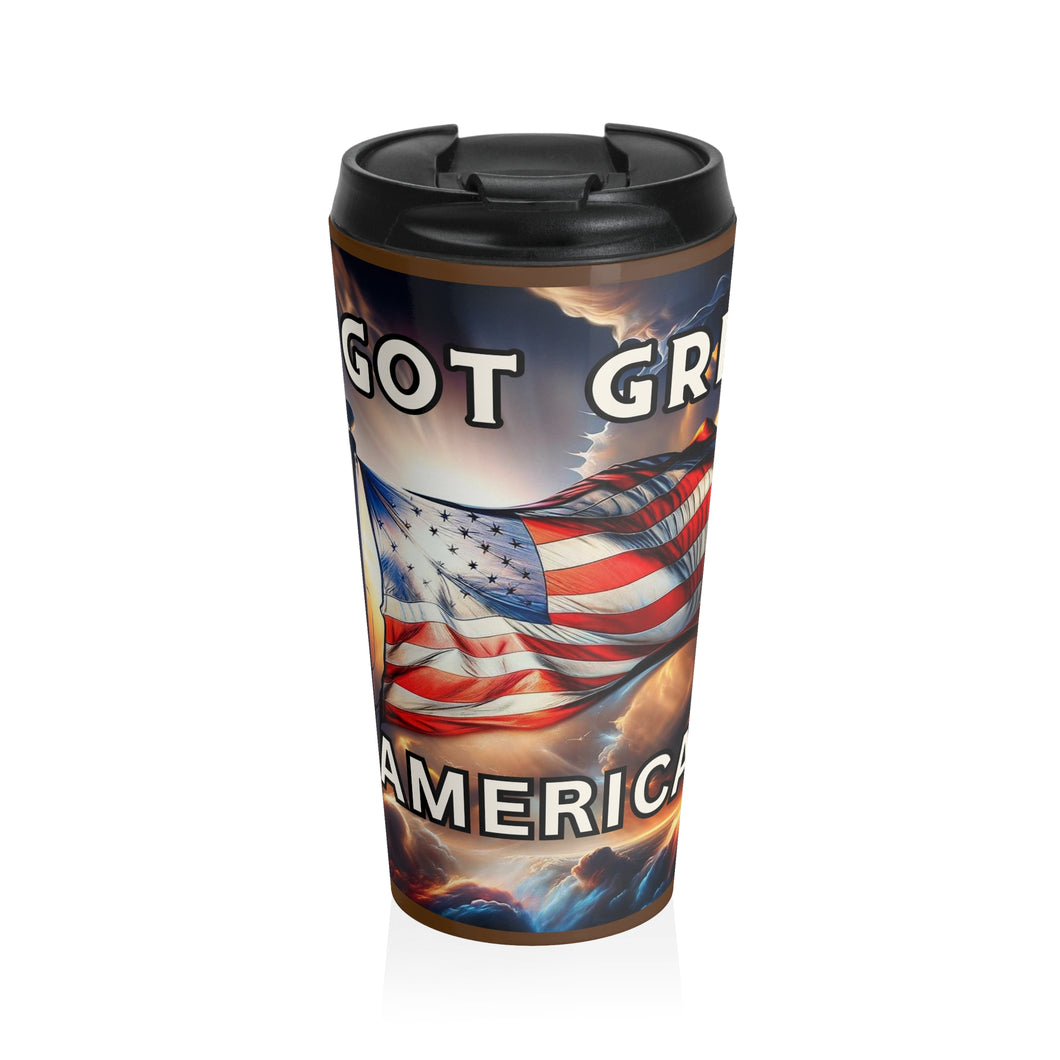Patriotic Stainless Steel Travel Mug - Perfect for Coffee Lovers, Great for Gifting, Independence Day, or Everyday Use
