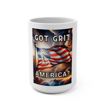Load image into Gallery viewer, Patriotic Grit Mug | 15oz Coffee Cup | American Pride | Veteran Gift | Independence Day Decor | Motivational Drinkware
