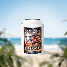 Load image into Gallery viewer, Patriotic Can Cooler Sleeve, Grit America Design - Perfect for BBQs, Picnics, Holidays, Gifts for Veterans, Camping, 4th of July
