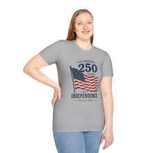Load image into Gallery viewer, 250 Years of Independence T-Shirt – July 4th American Flag Tee (1776–2026)
