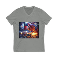 Load image into Gallery viewer, Unisex Jersey Short Sleeve V-Neck Tee
